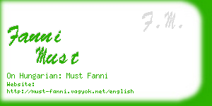 fanni must business card